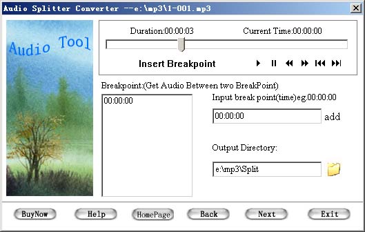 Audio Splitter Convertor Tool screenshot